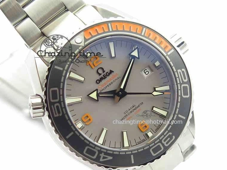 0211 Stretchable Planet Ocean 2016 43.5mm SS OM 1:1 Best Edition Gray Dial On SS Bracelet A 8163